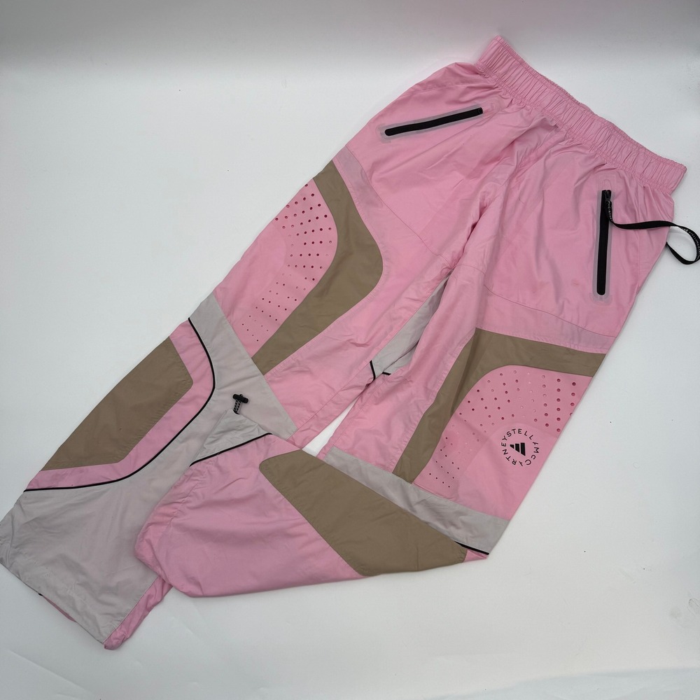Adidas Stella McCartney Womens Medium Track Pants Pink Colorblock Windbreaker